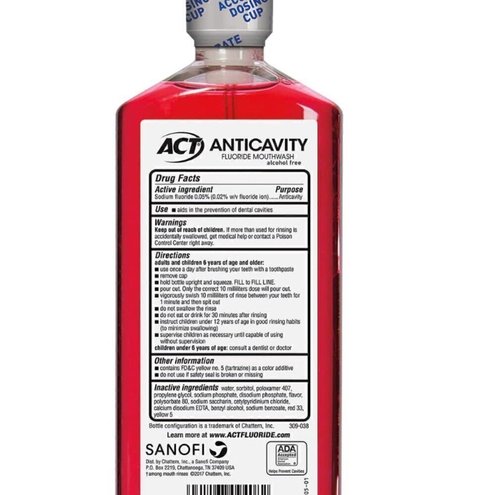 ACT Anticavity Fluoride Rinse Cinnamon 18 oz - Picture 2 of 2